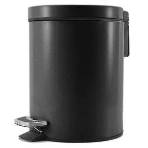 SOGA Foot Pedal Stainless Steel Rubbish Recycling Garbage Waste Trash Bin Round 12L Black