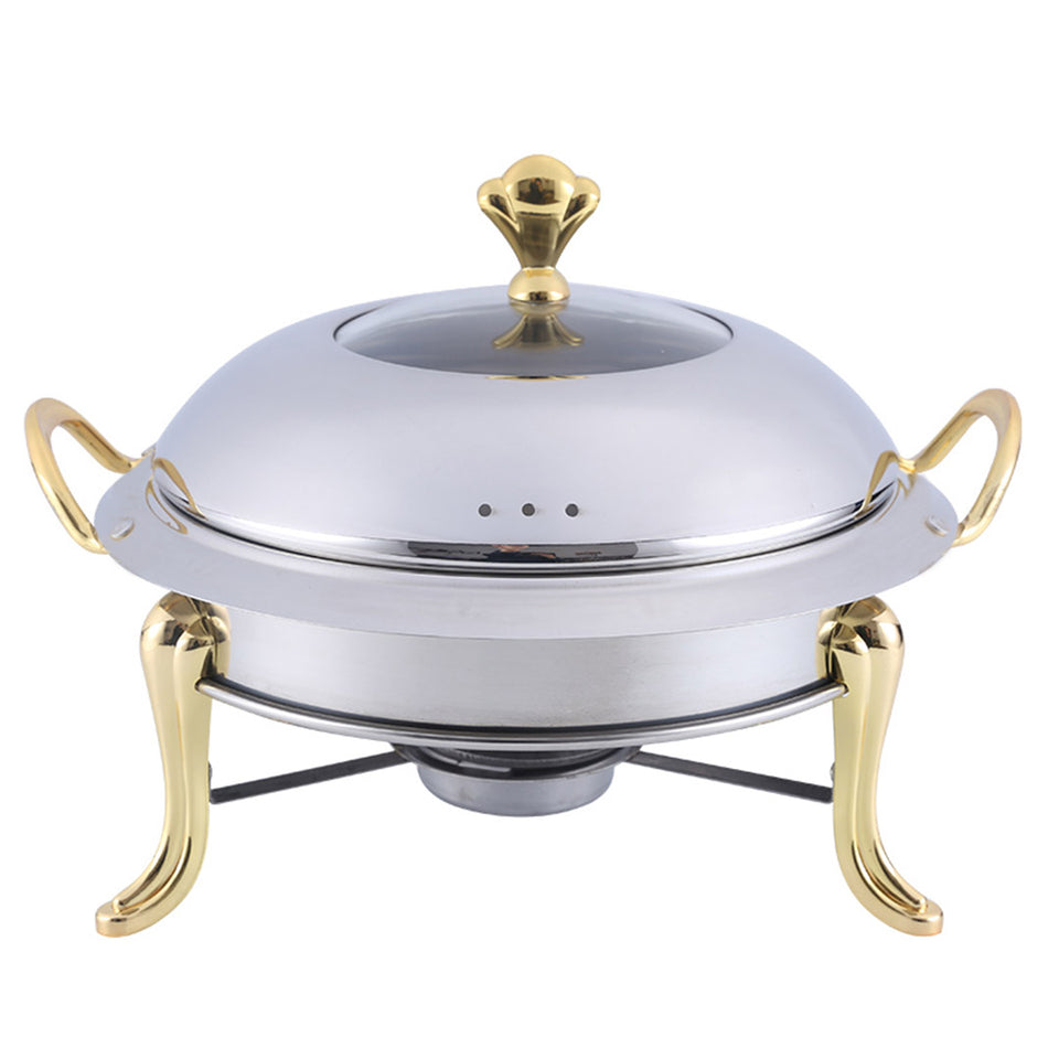 SOGA Stainless Steel Gold Accents Round Buffet Chafing Dish Cater Food –  buyinaus