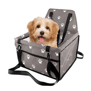 SOGA Waterproof Pet Booster Car Seat Breathable Mesh Safety Travel Portable Dog Carrier Bag Grey