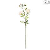 SOGA 12 Heads Artificial Silk Flower Fake Rose Bouquet Table Decor White