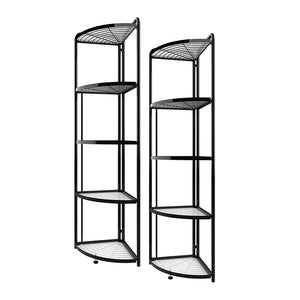 SOGA 2X 5 Tier Steel Triangular Corner Stand Portable Storage Organizer