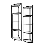 SOGA 2X 5 Tier Steel Triangular Corner Stand Portable Storage Organizer