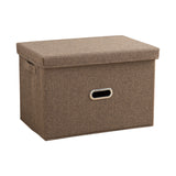SOGA Coffee Super Large Foldable Canvas Storage Box Cube Clothes Basket Organiser Home Decorative Box