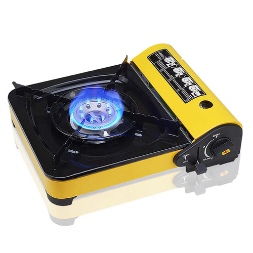 Portable Gas Stove Cooker Butane BBQ Camping Party Gas Burner Outdoor Yellow