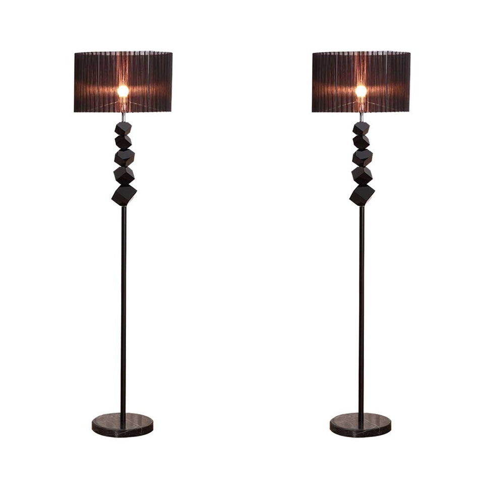 SOGA 2x Floor Lamp Metal Base Standing Light with Dark Shade Tall Lamp