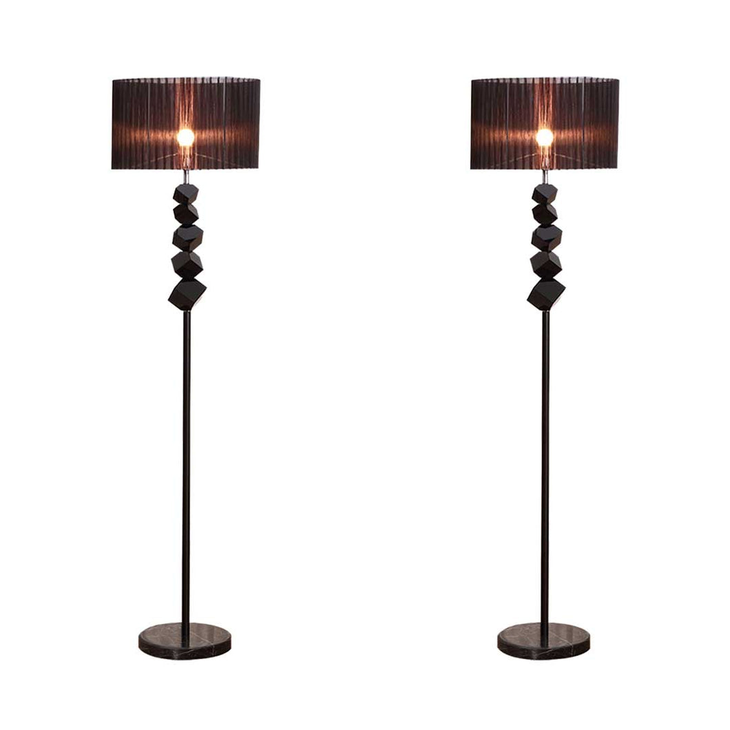 SOGA 2x Floor Lamp Metal Base Standing Light with Dark Shade Tall Lamp