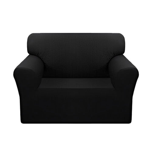 SOGA 1-Seater Black Sofa Cover Couch Protector High Stretch Lounge Slipcover Home Decor