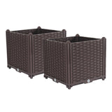 SOGA 2X 40cm Raised Planter Box Vegetable Herb Flower Outdoor Plastic Plants Garden Bed