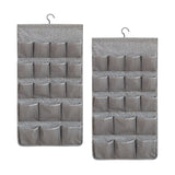 SOGA 2X Grey Double Sided Hanging Storage Bag Underwear Bra Socks Mesh Pocket Hanger Home Organiser