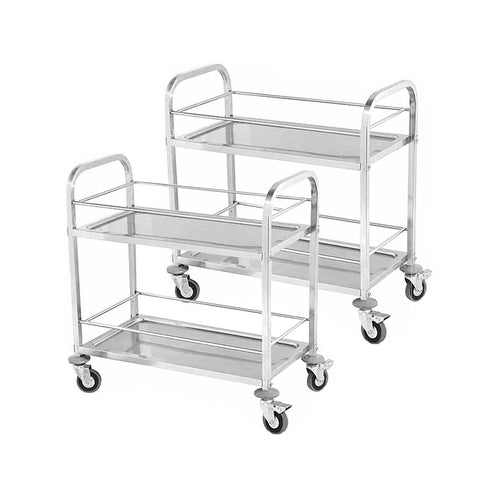 SOGA 2X 2 Tier Stainless Steel Drink Wine Food Utility Cart Large 95x50x95cm