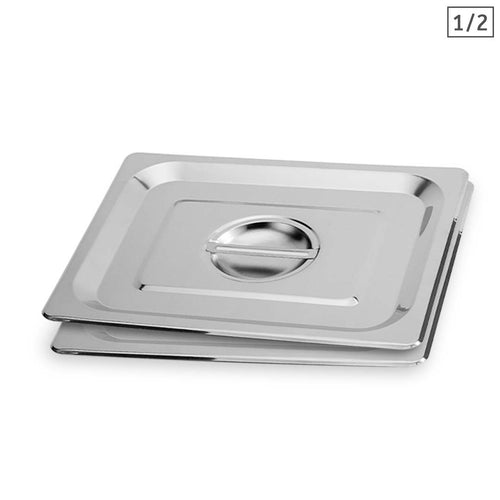 SOGA 2X Gastronorm GN Pan Lid Full Size 1/2 Stainless Steel Tray Top Cover