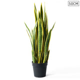 SOGA 50cm Artificial Indoor Yellow Edge Tiger Piran Fake Decoration Tree Flower Pot Plant