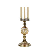 SOGA 42cm Glass Candle Holder Candle Stand Glass/Metal