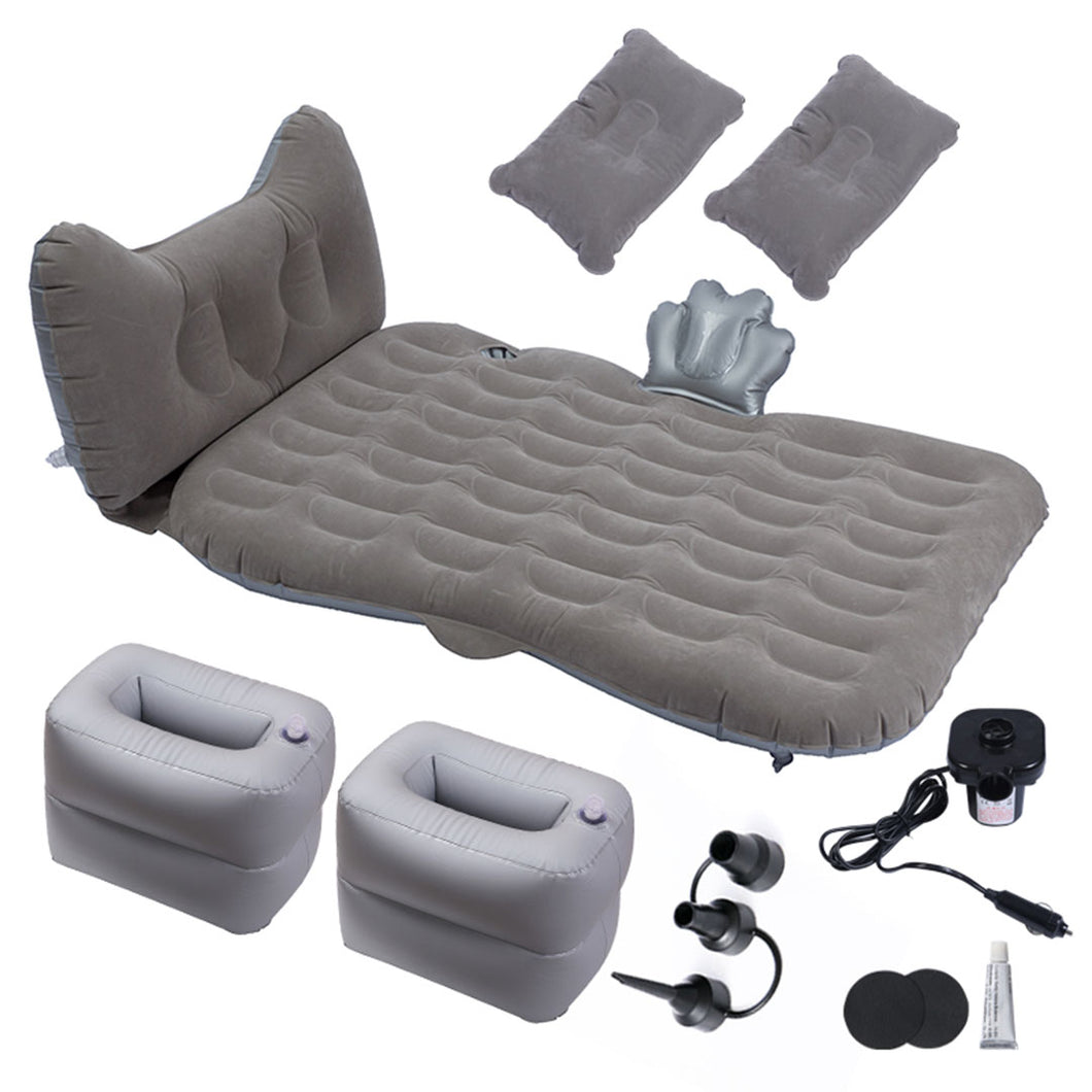 SOGA Grey Honeycomb Inflatable Car Mattress Portable Camping Air Bed Travel Sleeping Kit Essentials