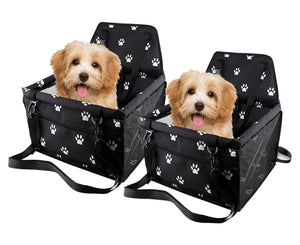 SOGA 2X Waterproof Pet Booster Car Seat Breathable Mesh Safety Travel Portable Dog Carrier Bag Black