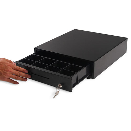 SOGA Black Heavy Duty Cash Drawer Manual 4 Bills 8 Coins Cheque Slot Tray Pos  350