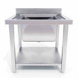 SOGA Commercial Kitchen Sink Work Bench Stainless Steel Food Prep Table 70*70*85cm