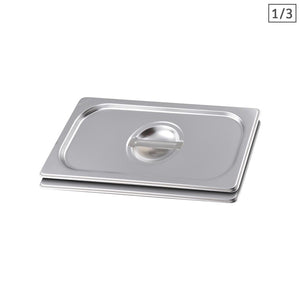 SOGA 2X Gastronorm GN Pan Lid Full Size 1/3 Stainless Steel Tray Top Cover