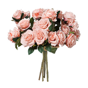 SOGA 4 Bunch Artificial Silk Rose 9 Heads Flower Fake Bridal Bouquet Table Decor Champion
