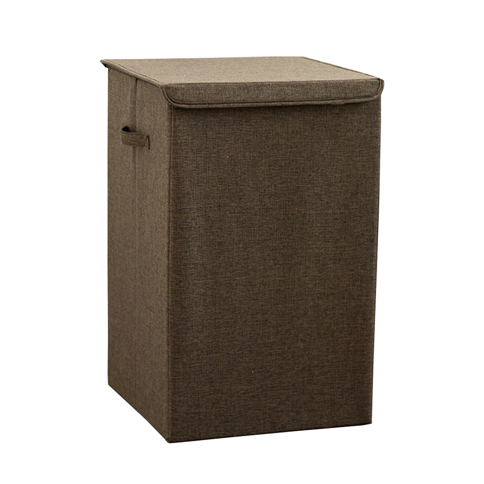 SOGA Coffee Large Collapsible Laundry Hamper Storage Box Foldable Canvas Basket Home Organiser Decor