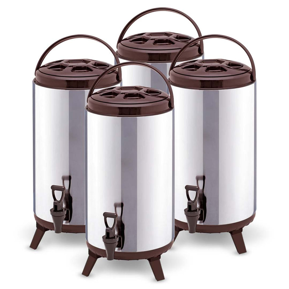 SOGA 4X 16L Portable Insulated Cold/Heat Coffee Tea Beer Barrel Brew Pot With Dispenser