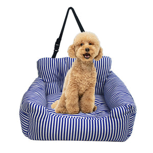 SOGA Blue Pet Car Seat Sofa Safety Soft Padded Portable Travel Carrier Bed