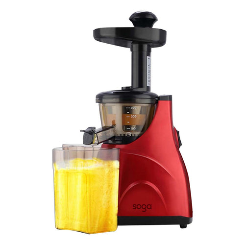SOGA Slow Juicer Premium Masticating Electric Vegetable Juice Extractor Red