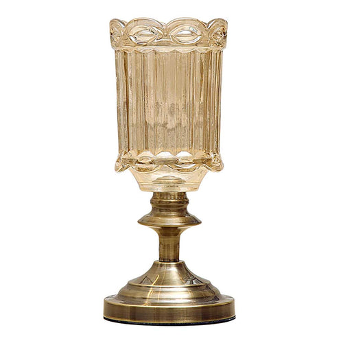 SOGA 28cm Transparent Glass Flower Vase with Metal Base Filler Vase