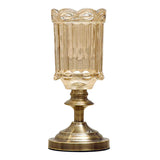 SOGA 28cm Transparent Glass Flower Vase with Metal Base Filler Vase