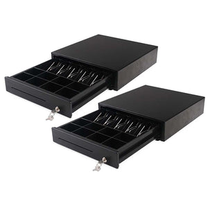 SOGA 2X 4 Bills 8 Coins Spare Cash Tray Black Heavy Duty