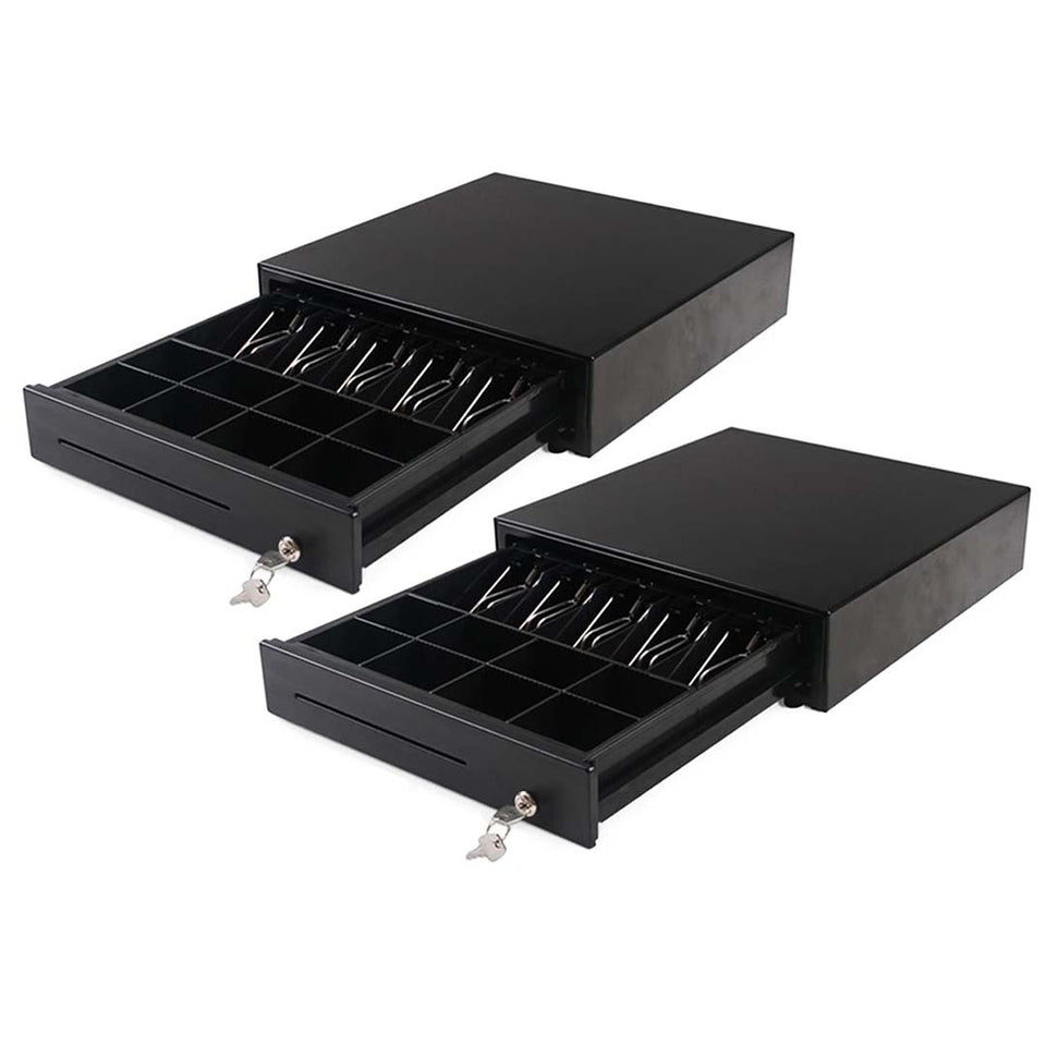 SOGA 2X 4 Bills 8 Coins Spare Cash Tray Black Heavy Duty