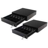 SOGA 2X 4 Bills 8 Coins Spare Cash Tray Black Heavy Duty