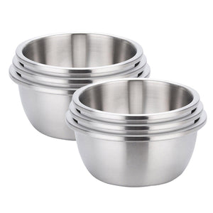 SOGA 2X 3Pcs Deepen Matte Stainless Steel Stackable Baking Washing Mixing Bowls Set Food Storage Basin