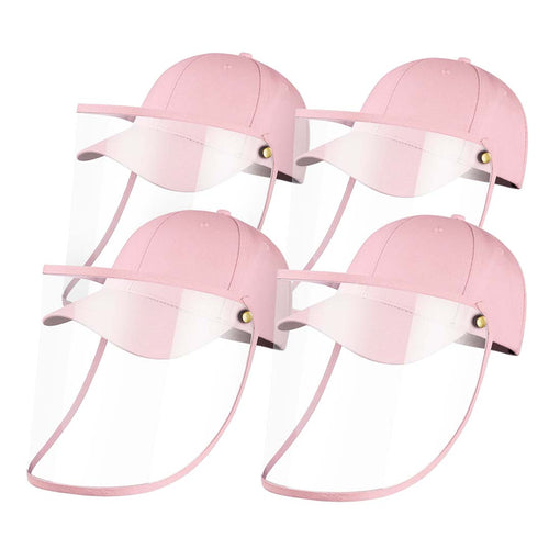 4X Outdoor Protection Hat Anti-Fog Pollution Dust Saliva Protective Cap Full Face Shield Cover Kids Pink