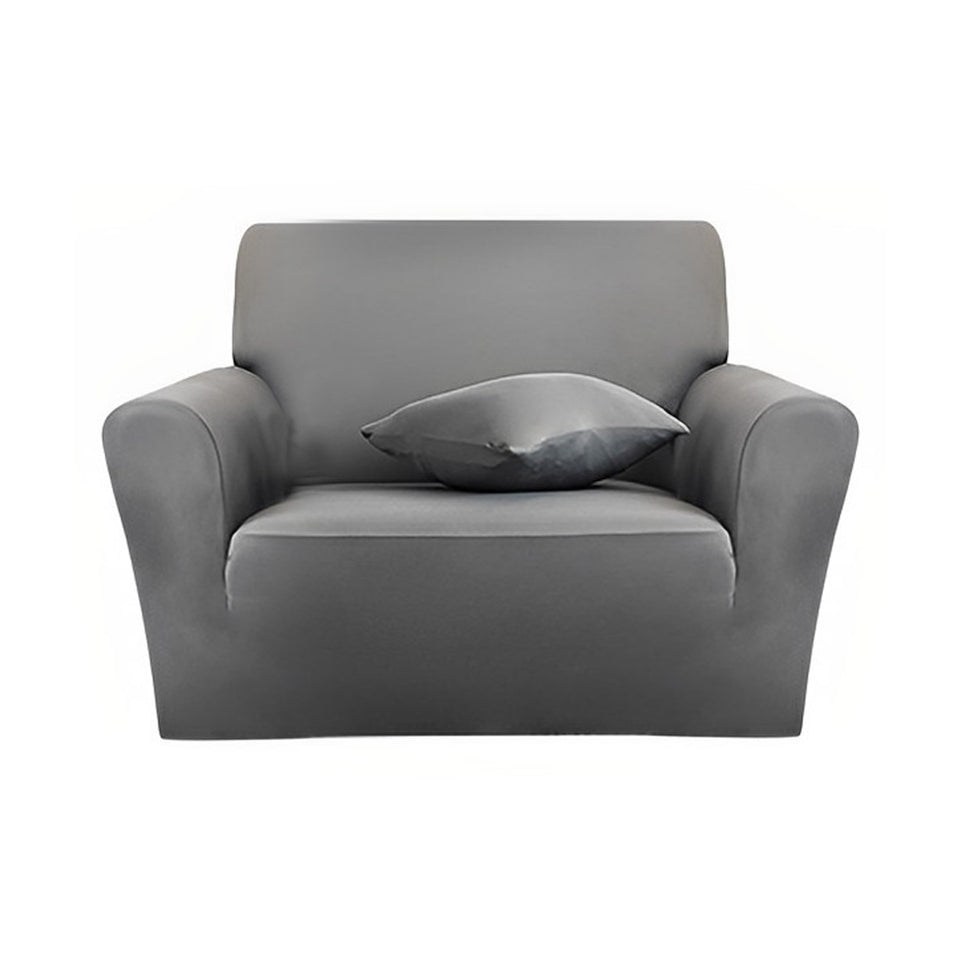 SOGA 1-Seater Grey Sofa Cover Couch Protector High Stretch Lounge Slipcover Home Decor