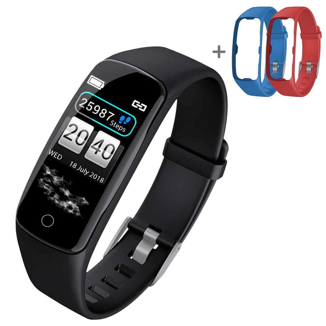 SOGA Sport Monitor Wrist Touch Tracker Smart Watch With 2X Strap Band Replacement