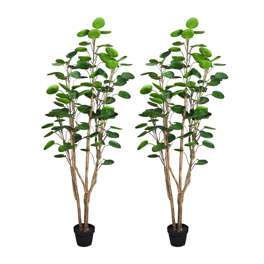 SOGA 2X 150cm Green Artificial Indoor Pocket Money Tree Fake Plant Simulation Decorative