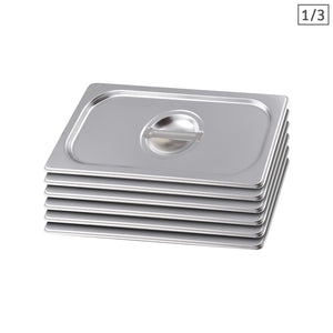 SOGA 6X Gastronorm GN Pan Lid Full Size 1/3 Stainless Steel Tray Top Cover