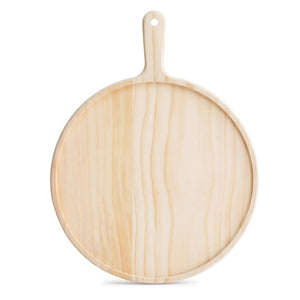 SOGA 7 inch Round Premium Wooden Pine Food Serving Tray Charcuterie Board Paddle Home Deco