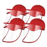 4X Outdoor Protection Hat Anti-Fog Pollution Dust Saliva Protective Cap Full Face Shield Cover Kids Red