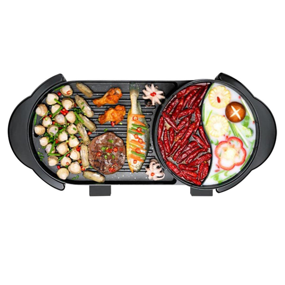 Joydeem Compact Hot Plate, Grill Indoor Hot Pot, Teppanyaki Grill,Akas