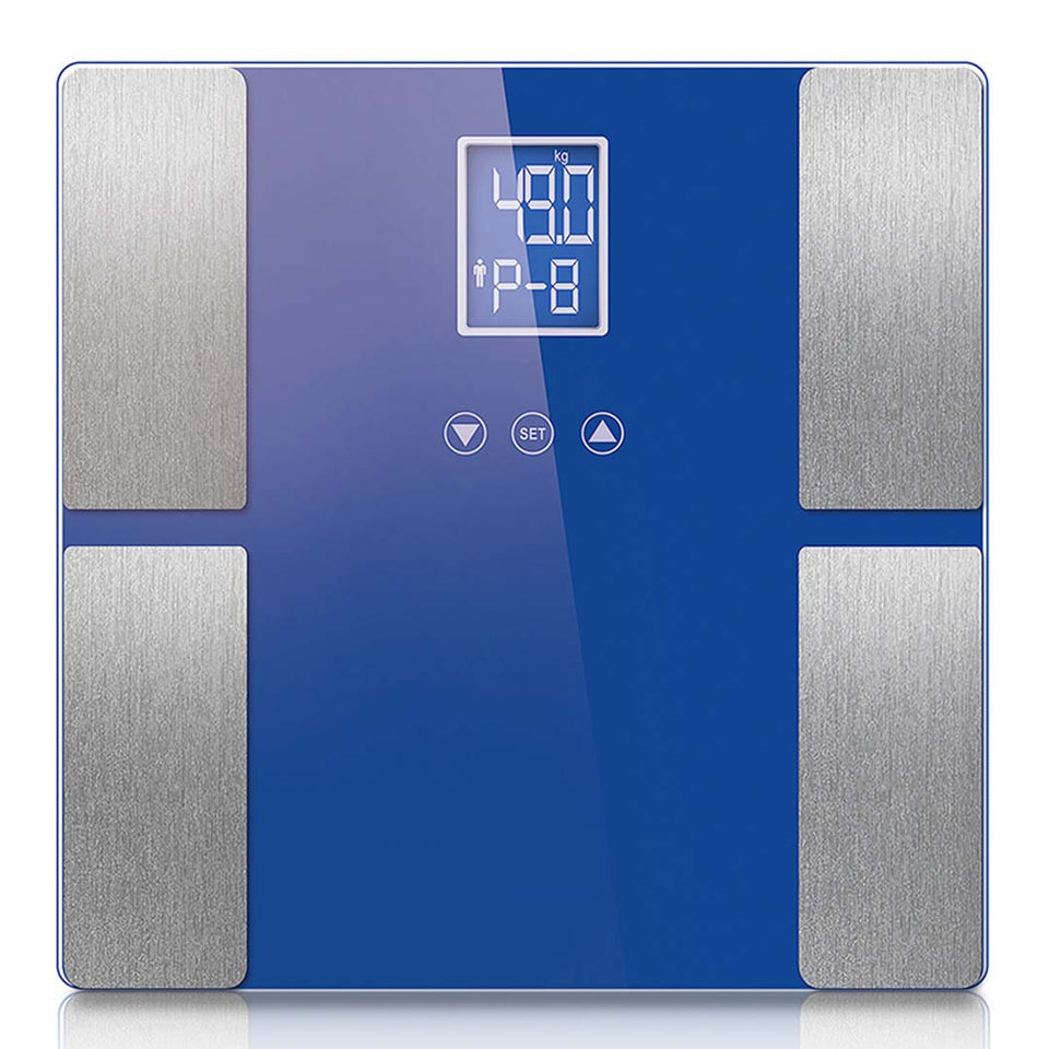 SOGA Digital Electronic LCD Bathroom Body Fat Scale Weighing Scales Weight Monitor Blue