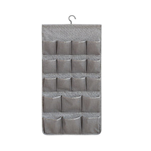 SOGA Grey Double Sided Hanging Storage Bag Underwear Bra Socks Mesh Pocket Hanger Home Organiser