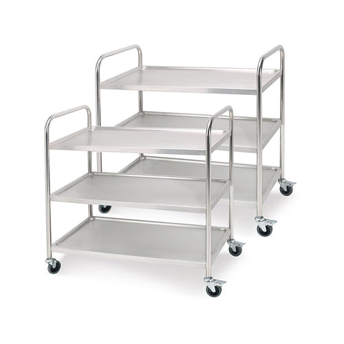 SOGA 2X 3 Tier Stainless Steel Kitchen Food Cart Trolley Utility Medium 85x45x90cm