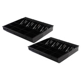 SOGA 2X 4 Bills 8 Coins Spare Cash Tray Black Heavy Duty