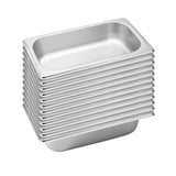 SOGA 12X Gastronorm GN Pan Full Size 1/3 GN Pan 6.5 cm Deep Stainless Steel Tray