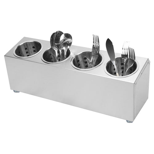 SOGA 18/10 Stainless Steel Commercial Conical Utensils Cutlery Holder with 4 Holes