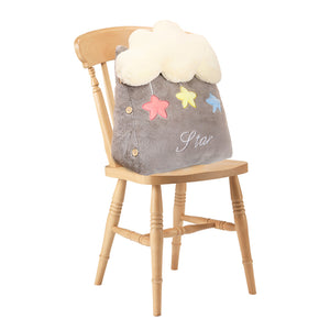 SOGA Grey Cute Star Cloud Cushion Soft Leaning Lumbar Wedge Pillow Bedside Plush Home Decor
