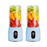 SOGA 2X Portable Mini USB Rechargeable Handheld Juice Extractor Fruit Mixer Juicer Blue