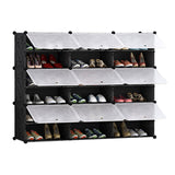SOGA 6 Tier 3 Column Shoe Rack Organizer Sneaker Footwear Storage Stackable Stand Cabinet Portable Wardrobe with Cove